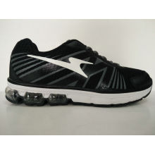 Mejor calidad Negro PU deportes zapatos de gimnasio para los hombres